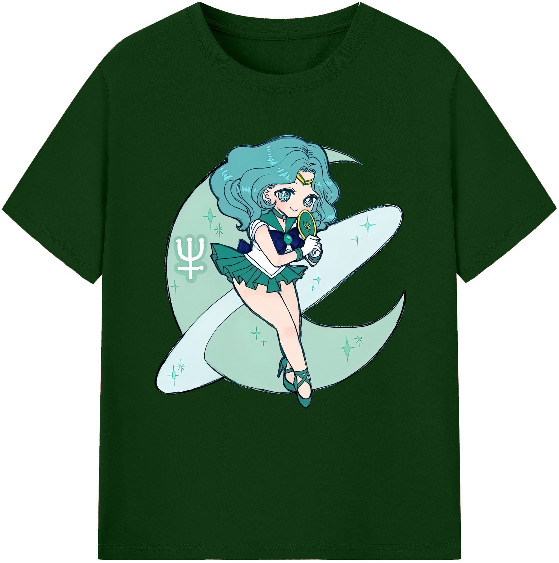 （画像用） 美少女戦士セーラームーン 海王 みちる（かいおう みちる） Sailor Moon Kaiou Michiru 綿100％半袖Tシャツ（フロントプリント）